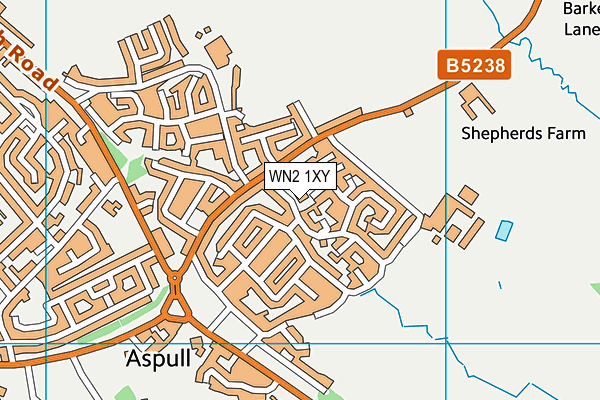 WN2 1XY map - OS VectorMap District (Ordnance Survey)