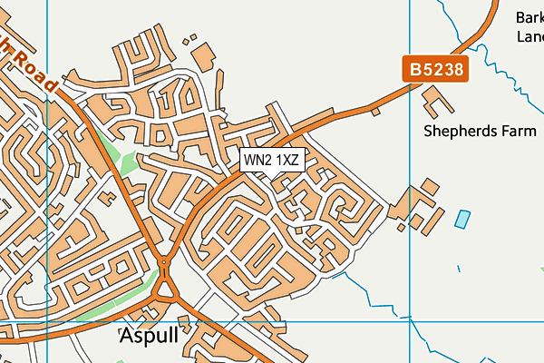 WN2 1XZ map - OS VectorMap District (Ordnance Survey)