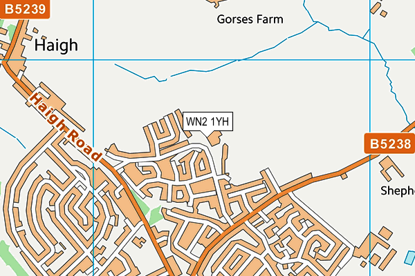 WN2 1YH map - OS VectorMap District (Ordnance Survey)