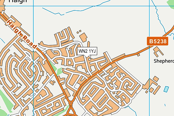 WN2 1YJ map - OS VectorMap District (Ordnance Survey)
