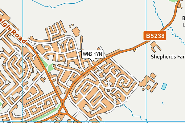 WN2 1YN map - OS VectorMap District (Ordnance Survey)