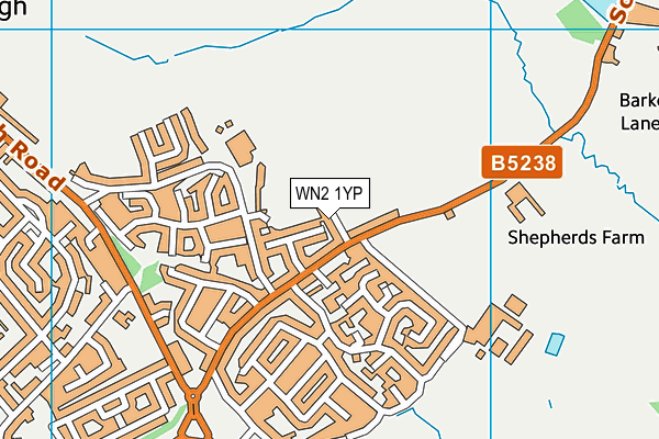 WN2 1YP map - OS VectorMap District (Ordnance Survey)