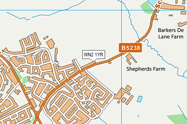WN2 1YR map - OS VectorMap District (Ordnance Survey)