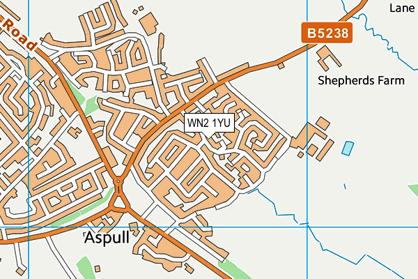 WN2 1YU map - OS VectorMap District (Ordnance Survey)
