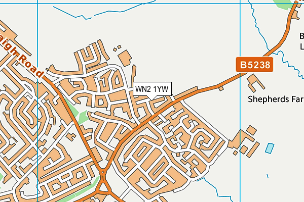 WN2 1YW map - OS VectorMap District (Ordnance Survey)