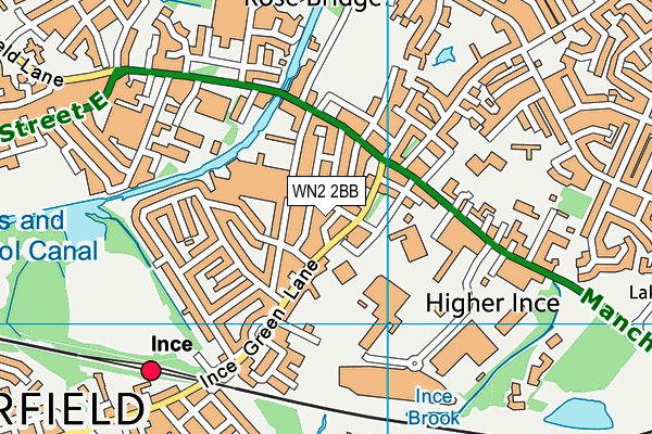 WN2 2BB map - OS VectorMap District (Ordnance Survey)