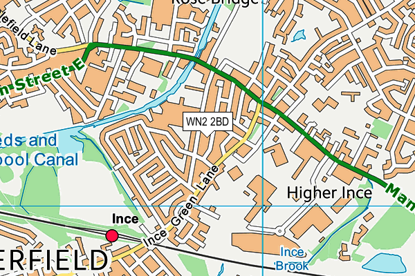 WN2 2BD map - OS VectorMap District (Ordnance Survey)