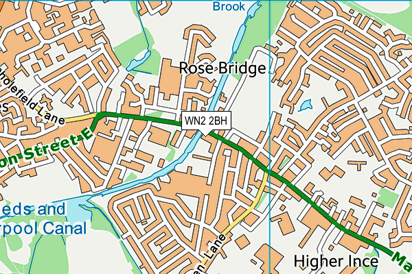 WN2 2BH map - OS VectorMap District (Ordnance Survey)