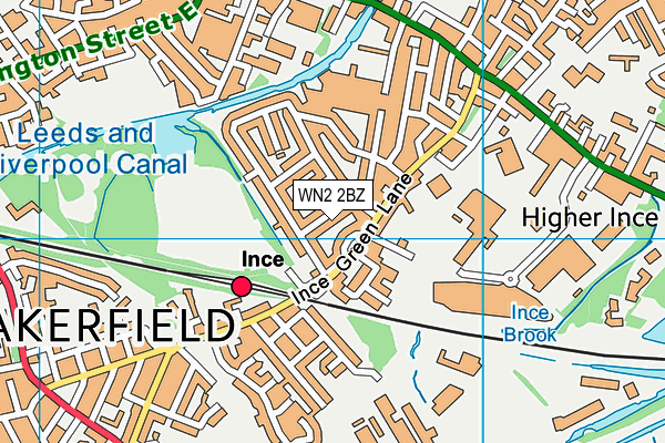 WN2 2BZ map - OS VectorMap District (Ordnance Survey)