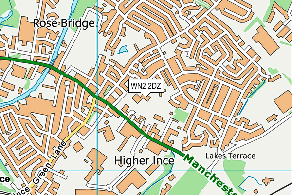 Ince Rose Bridge Sports And Community Club map (WN2 2DZ) - OS VectorMap District (Ordnance Survey)