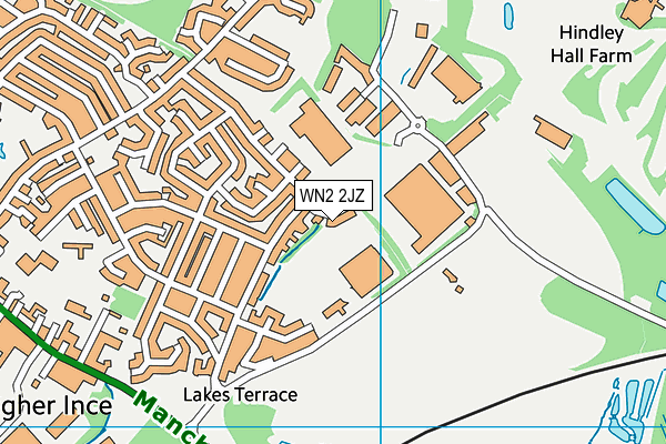 WN2 2JZ map - OS VectorMap District (Ordnance Survey)