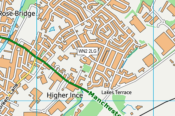 WN2 2LG map - OS VectorMap District (Ordnance Survey)