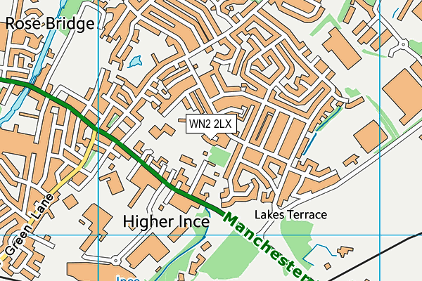 WN2 2LX map - OS VectorMap District (Ordnance Survey)