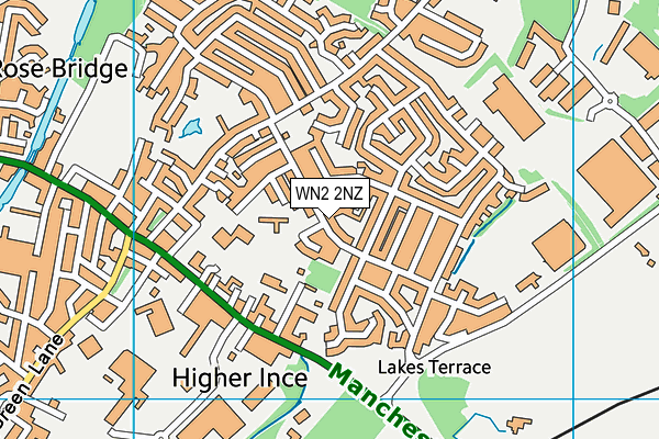 WN2 2NZ map - OS VectorMap District (Ordnance Survey)
