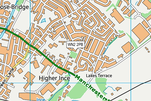 WN2 2PB map - OS VectorMap District (Ordnance Survey)