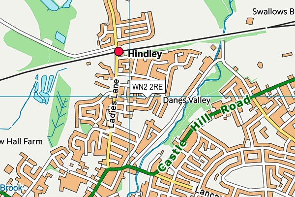 WN2 2RE map - OS VectorMap District (Ordnance Survey)