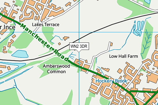 WN2 3DR map - OS VectorMap District (Ordnance Survey)