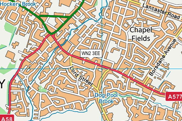WN2 3EE map - OS VectorMap District (Ordnance Survey)