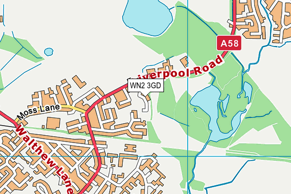 WN2 3GD map - OS VectorMap District (Ordnance Survey)