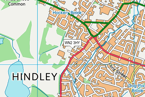 Hindley Town Fc map (WN2 3HY) - OS VectorMap District (Ordnance Survey)