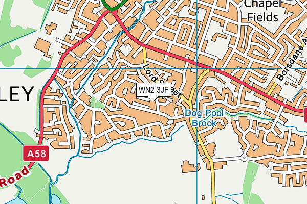 WN2 3JF map - OS VectorMap District (Ordnance Survey)