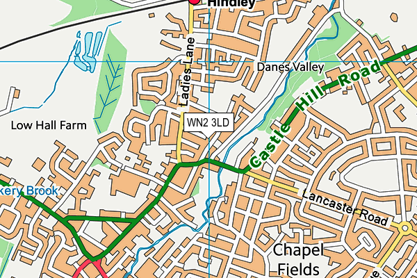 WN2 3LD map - OS VectorMap District (Ordnance Survey)