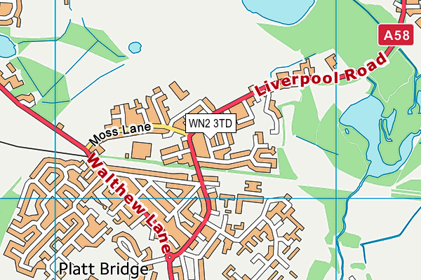 WN2 3TD map - OS VectorMap District (Ordnance Survey)