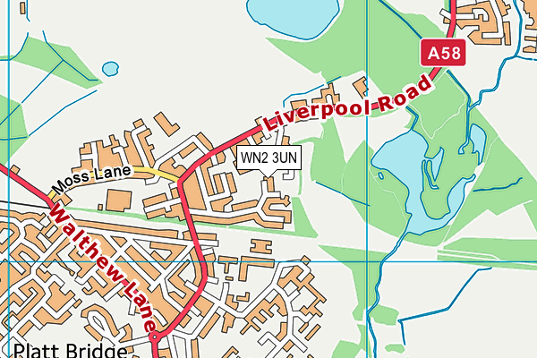 WN2 3UN map - OS VectorMap District (Ordnance Survey)