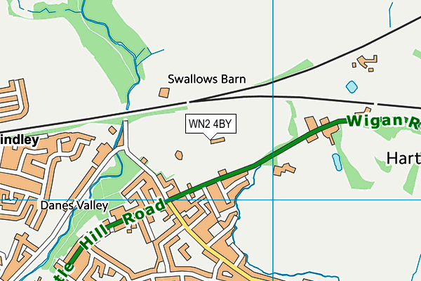 WN2 4BY map - OS VectorMap District (Ordnance Survey)
