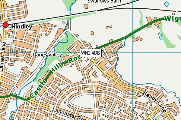 WN2 4DB map - OS VectorMap District (Ordnance Survey)