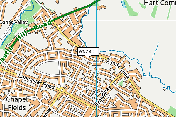 WN2 4DL map - OS VectorMap District (Ordnance Survey)