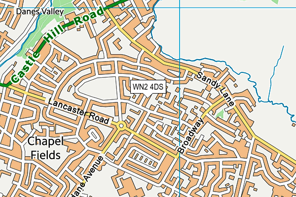 WN2 4DS map - OS VectorMap District (Ordnance Survey)