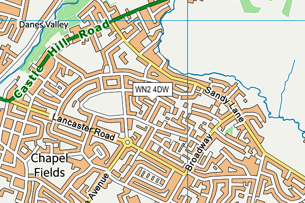 WN2 4DW map - OS VectorMap District (Ordnance Survey)