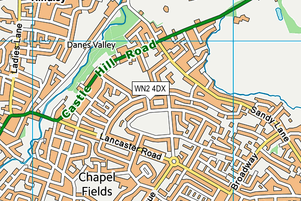WN2 4DX map - OS VectorMap District (Ordnance Survey)
