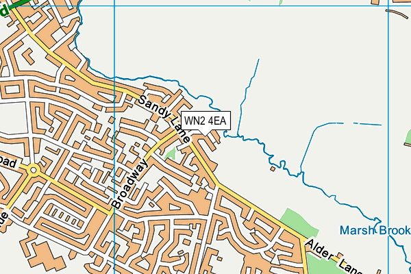 WN2 4EA map - OS VectorMap District (Ordnance Survey)