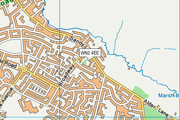 WN2 4EE map - OS VectorMap District (Ordnance Survey)