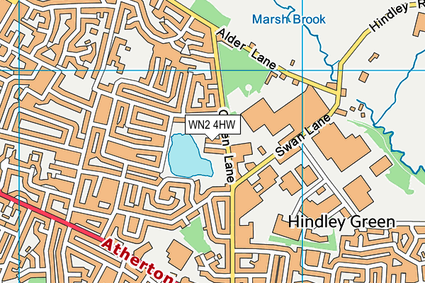 WN2 4HW map - OS VectorMap District (Ordnance Survey)