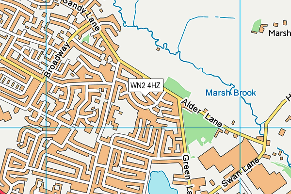WN2 4HZ map - OS VectorMap District (Ordnance Survey)