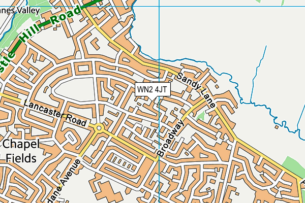 WN2 4JT map - OS VectorMap District (Ordnance Survey)