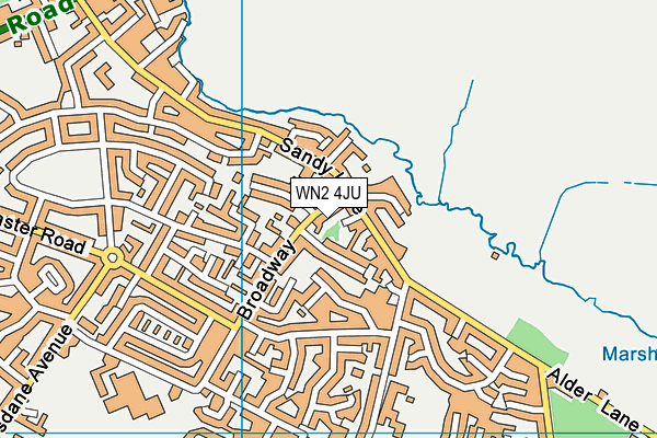 WN2 4JU map - OS VectorMap District (Ordnance Survey)