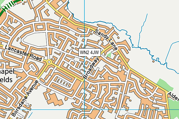 WN2 4JW map - OS VectorMap District (Ordnance Survey)