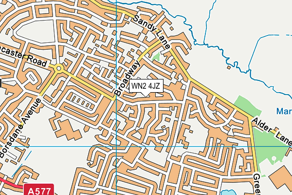 WN2 4JZ map - OS VectorMap District (Ordnance Survey)