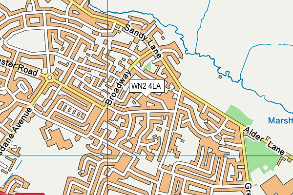 WN2 4LA map - OS VectorMap District (Ordnance Survey)