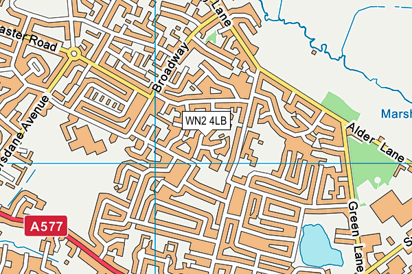 WN2 4LB map - OS VectorMap District (Ordnance Survey)