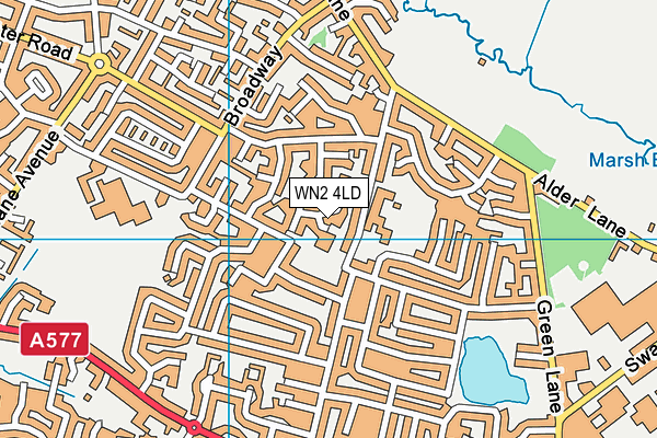 WN2 4LD map - OS VectorMap District (Ordnance Survey)
