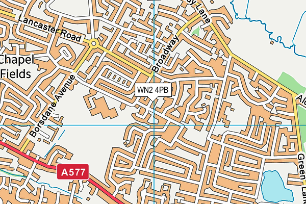 WN2 4PB map - OS VectorMap District (Ordnance Survey)