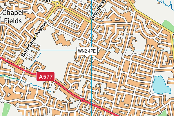 WN2 4PE map - OS VectorMap District (Ordnance Survey)