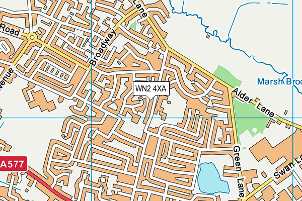 WN2 4XA map - OS VectorMap District (Ordnance Survey)