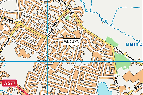 WN2 4XB map - OS VectorMap District (Ordnance Survey)