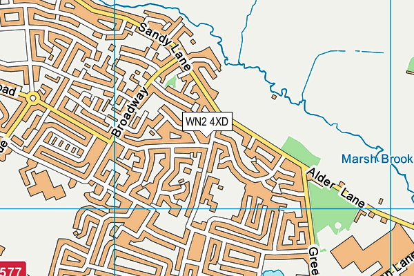 WN2 4XD map - OS VectorMap District (Ordnance Survey)